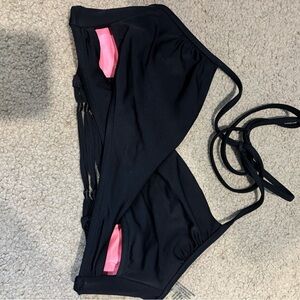 Pink Victoria’s Secret Black and Pink Bikini Top